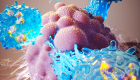 artistic rendering of CRISPR-enhanced T-cells attacking a tumor